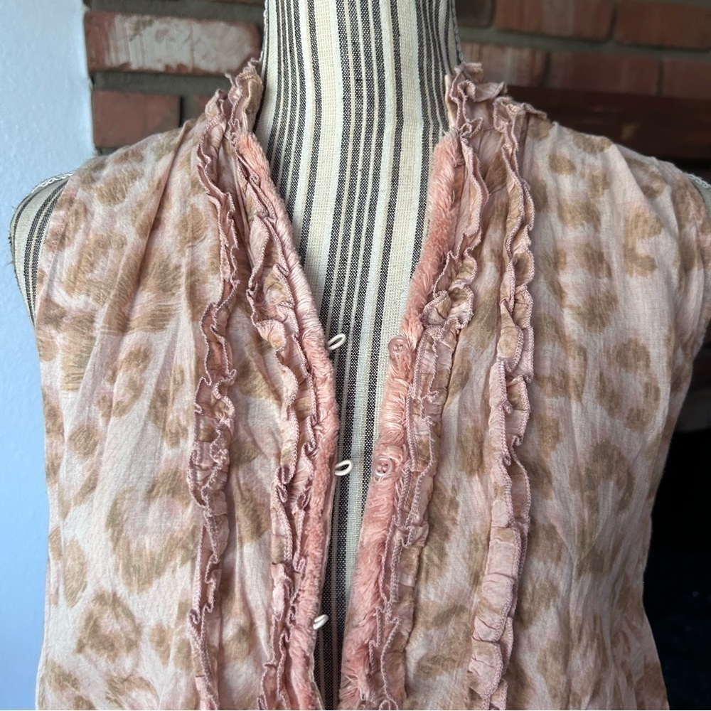 Lola Austrailia Pink Leopard Print Sleeveless Cotton Dress Sz S - Picture 3 of 8